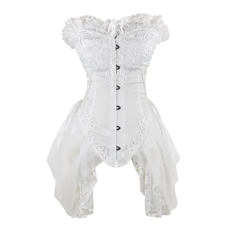 white burlesque corset dress Custom Size Medium White and Hot Pink tulle Burlesque Corset Dress short in  the front long train in the back S-XL  Glamtastik