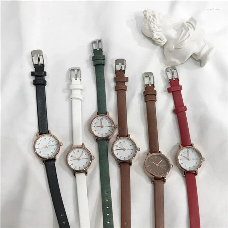 Ulzzang Vintage Leather French Connection Watches Women Simple Small Dial White Quartz Retro Style From Lotusflowern 12.42 DHgate.Com
