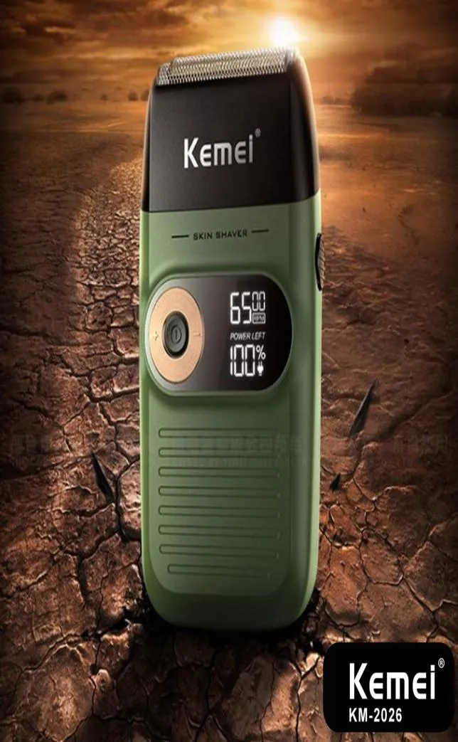 KEMEI KM2026 KM2027 Electric Shaver for Men Twin Blade Waterproof Recdercating Cordless Razor USB uppladdningsbar rakmaskin 3512386