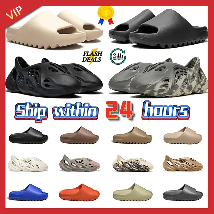 Designer Slides Foam Runner Slippers Designers Sandals Mens Femmes Vermillion Mineraire Onyx Pure Place Slipper Ocher Bone Resin Sandle Flat Outdoor Shoes for Summer