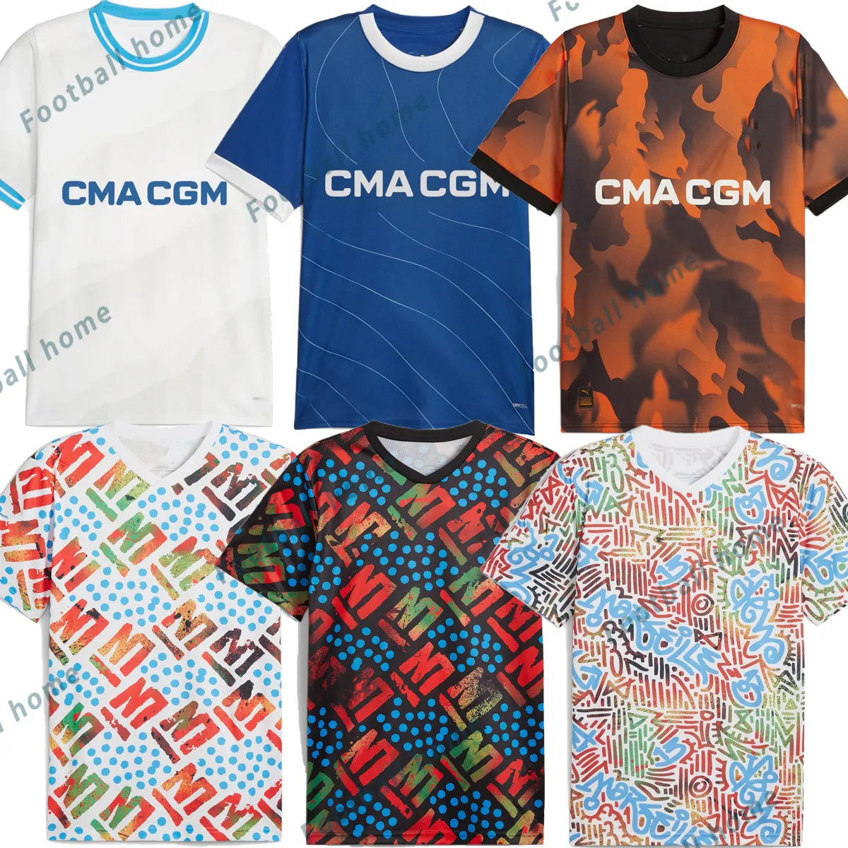 23 24 MARSEILLES Jerseys de fútbol Kit para niños auténticos 2023 Home Away Blue Blue Player Versión 2024 Prepacia 3rd Orange Men Camisa de fútbol Gigot Kit completo Guendouzi Sarr