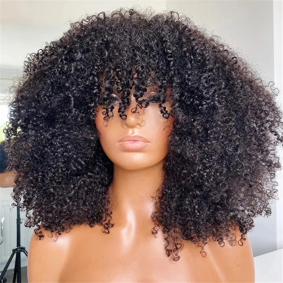 Short curly afro human hair wigs outlet