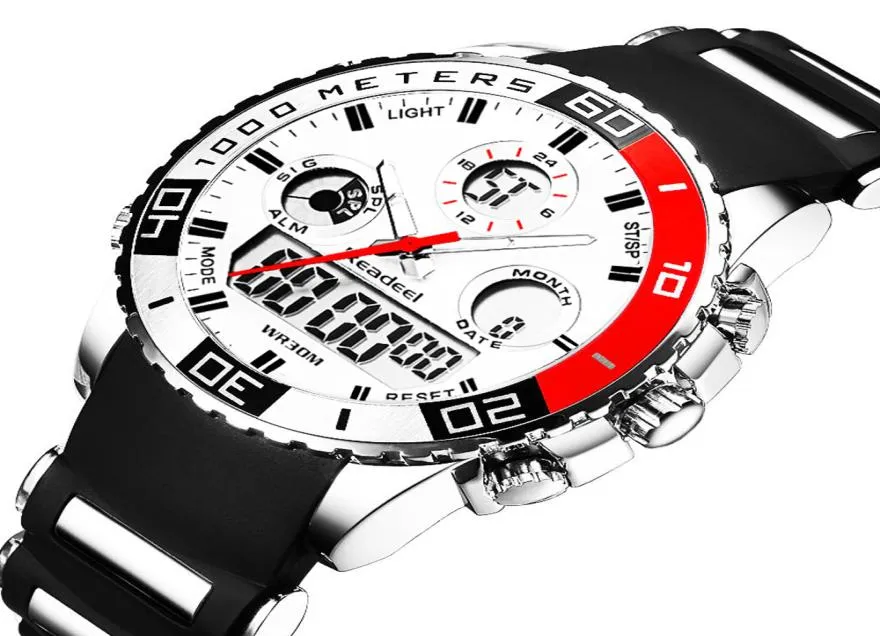 Top Brand Luxury Watches Men Rubber LED Digital Men039s Man Man Sports Sports Miren Muñeco Erkek Kol Saati C190103014893990
