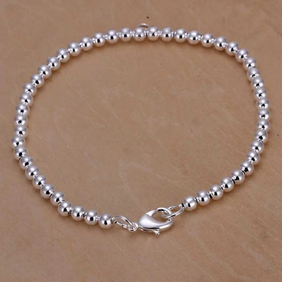 Fashion a catena di alta qualità 925 Bracciale in argento Sterling Bracciale Famella da donna 4mm Spedizione gratuita per il matrimonio per ragazze H240504