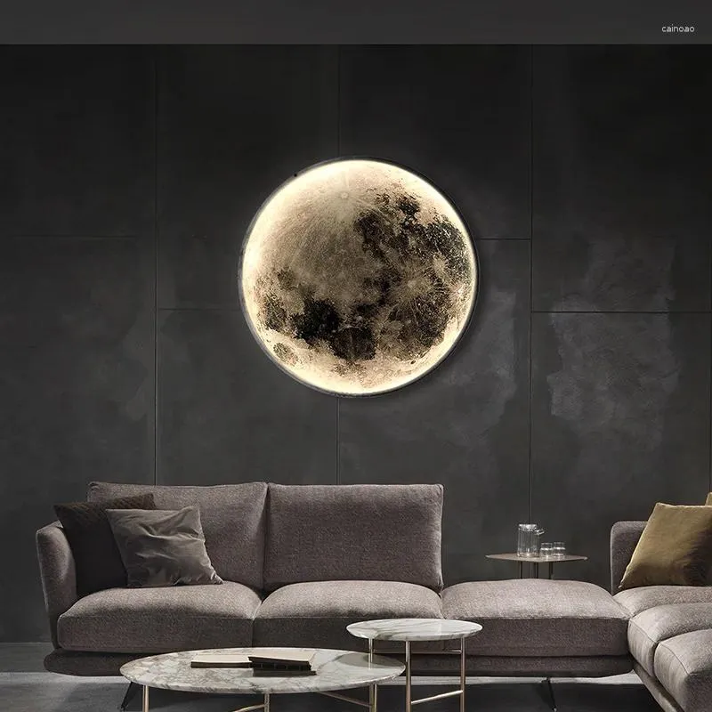 Wall Lamp Moon Light 3d Mural Earth Hallway Gallery Art Achtergrond Decoratie Kid Slaapkamer Bedkamer Bedide Led