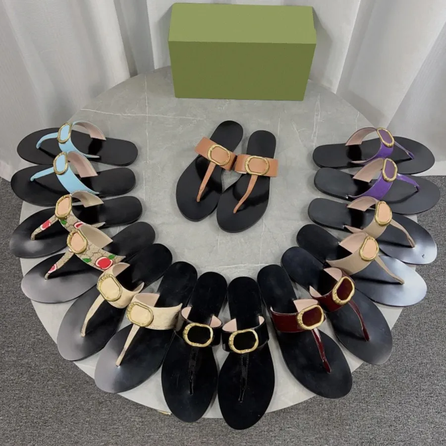 web Thong Sandal Fashion Grapes Discount Thin designer slides Black Leather Double Metal Black White Brown slippers Summer Beach Womens flip flops
