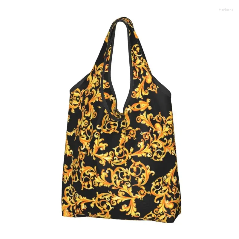 Bolsas de armazenamento Mercearia de padrões florais europeus de luxo Compras para mulheres mulheres barrocas personalizadas Victorian Art Shopper Bag Big Bolsa