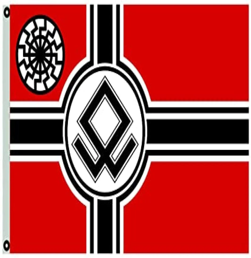 Astany Kreigsmarine odal rune met zwarte zon sonnenrad vlag 3x5ft banner Verkoopvlag met messing doorvoertules 8460172