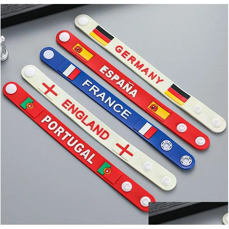 Andere feestelijke feestartikelen 2022 Qatar Bracelet Sile Flag Polsband 32 Landen Polband Drop Delivery Home Garden DHQEO