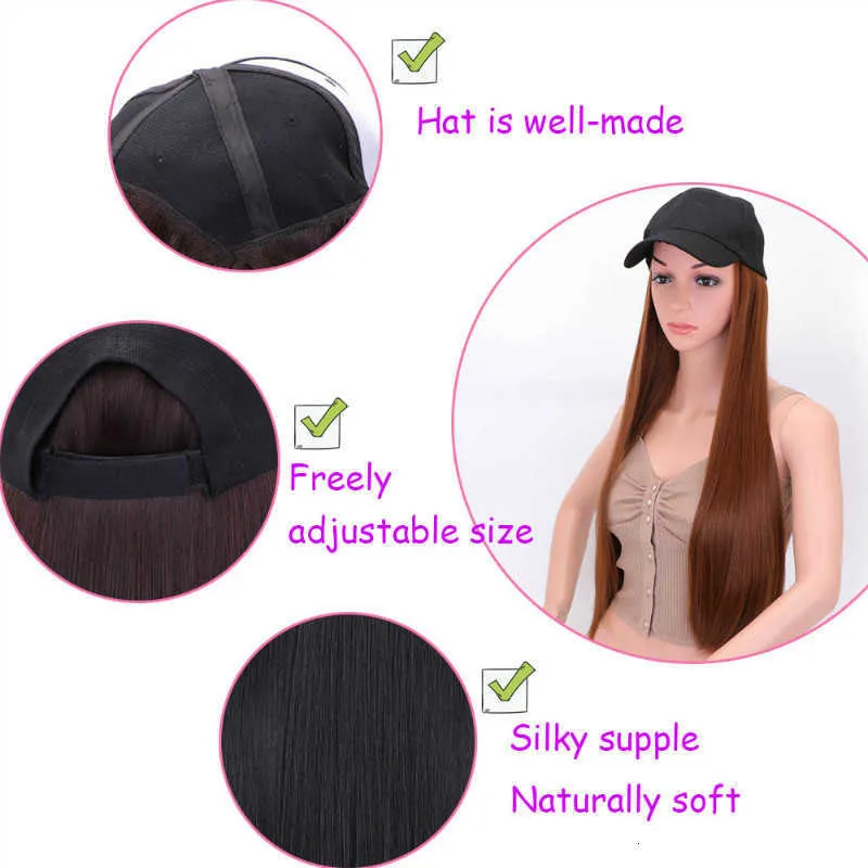 fibra peruca peruca chapéu de chapéu químico feminino preto longa reta
