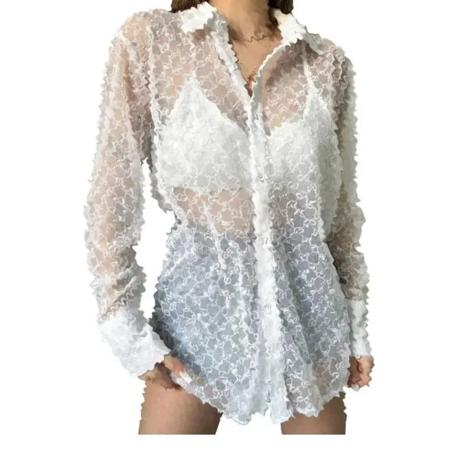 Chemises de créateurs pour femmes chemises de mode sexy shirts Sheer ups Classic Cardigan G