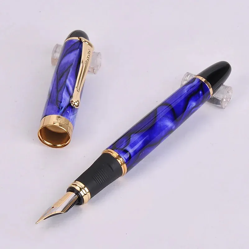Jinhao x450 Luxury Dazzle Blue Fountain stylo de haute qualité stylos d'encrage en métal pour les fournitures de bureau School 240425