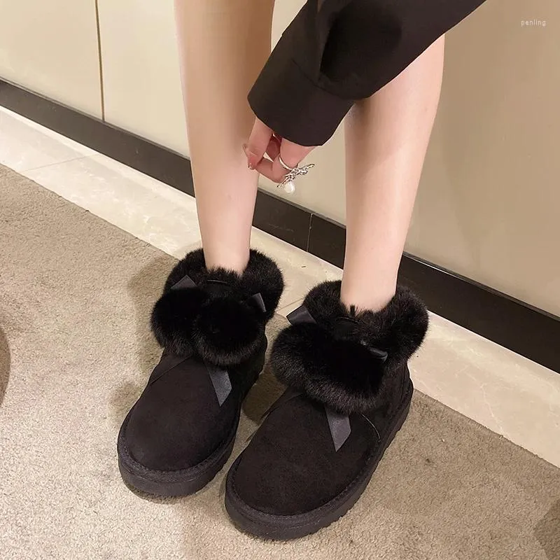 Sapatos casuais botas de neve feminina moda que mantém sapatos de pelúcia2024winter tornozelo algodão grosso curto