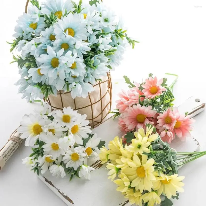 Fleurs décoratives 1 PCS Artificiel Sun Chrysanthemum Creative Handmade Flower Arrangement élégant Colorful Fake