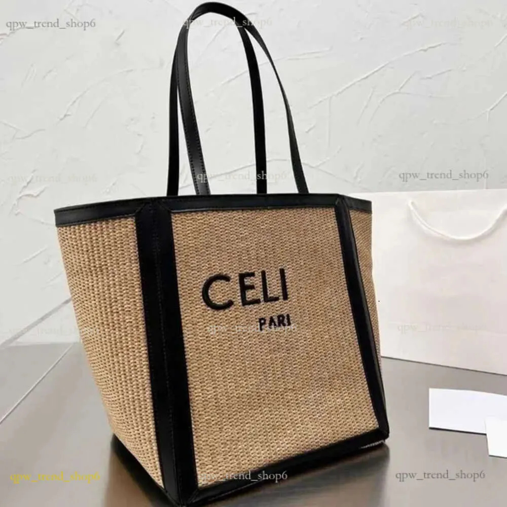 New Totes Bag Letter Celie Shopping Bags Fashion Linen Totes Designer Women Straw Sticking Handväskor Summer Beach Shoulder Bags Stor Casual Tote 323