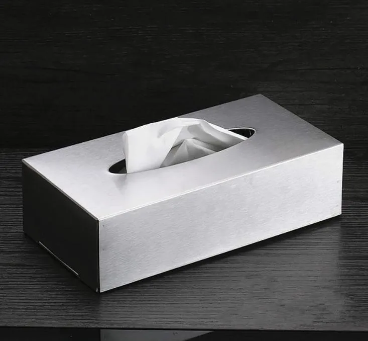 Napkin Holder Tissue Box Home Decor Waterproof Tissue Box Bathroom Kitchen Storage Stainless Steel Organization Rectangular ZJ581807484