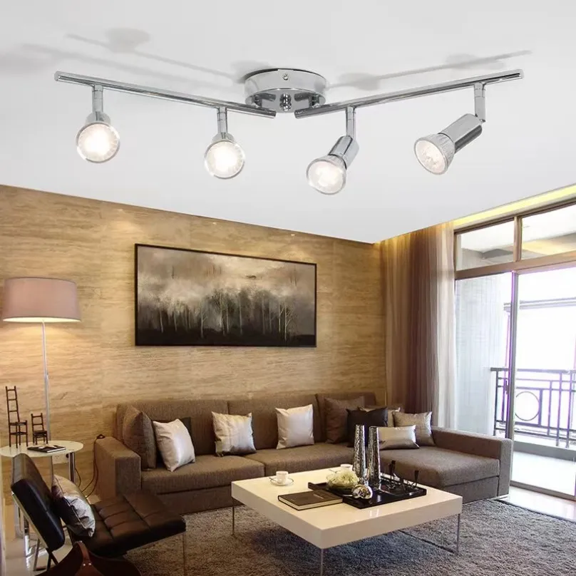 Modern Dome Ceiling Light 4 Head GU10 Spotlight 100 240V Loft Lamp Home Decor Lighting Fixture Metal Black