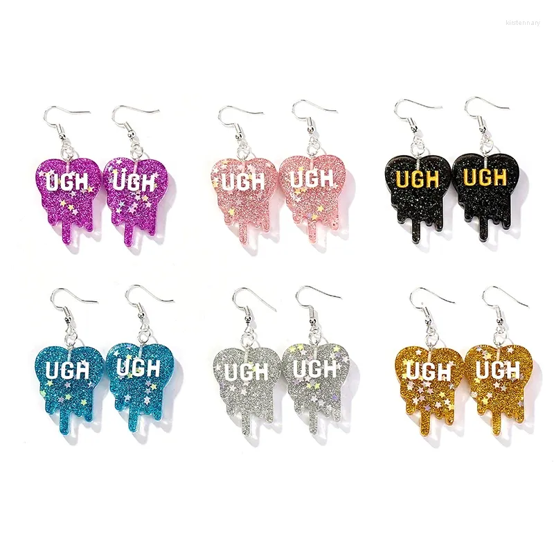 Boucles d'oreilles en peluche 1pair ugh drop gouttes de mode résine à résine pour animaux cadeaux enfants adolescents bijoux