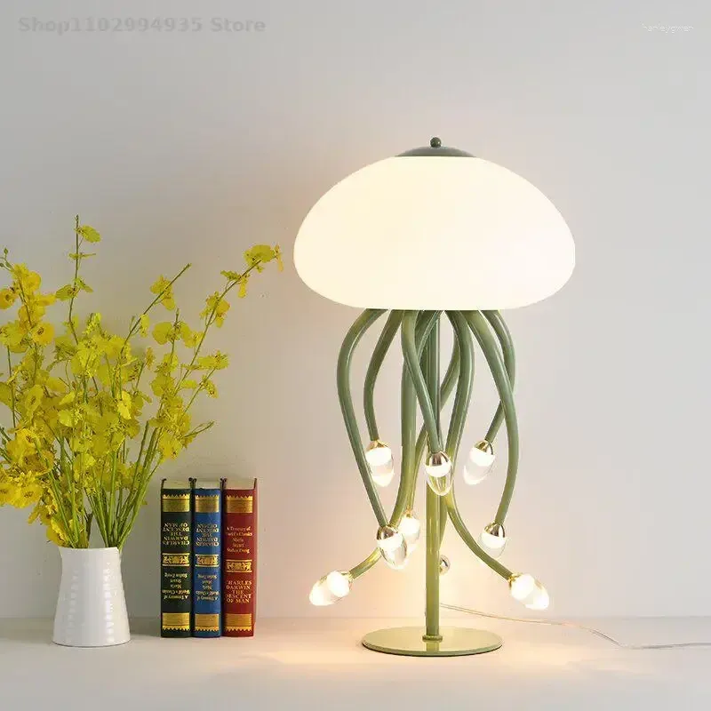 Tischlampen moderne Kunst warm LED Quallen Leicht Fernbedienung Kronleuchter hängende Lampe für Esszimmer Schlafzimmer Dekoration