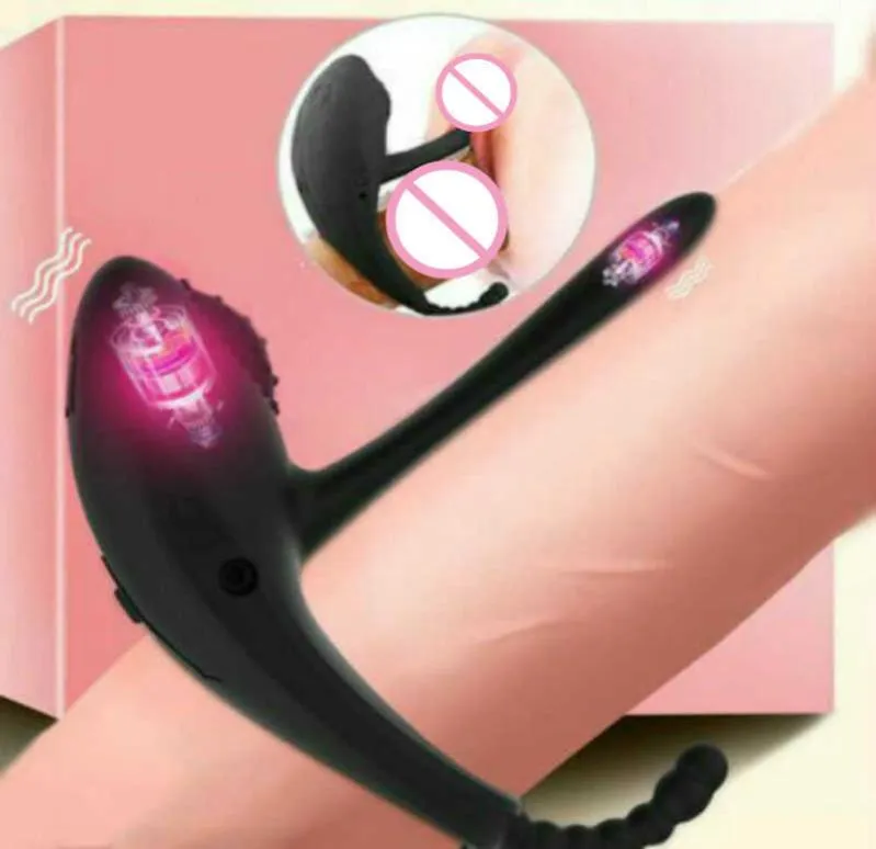 Silicone ricaricabile vibrazione del clitoride ad anello maschile stimolazione clitoride gp point orgasmo giocattoli sessuali per uomini coppie x06022488194