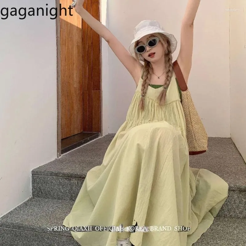 Abiti casual gaganight donna menta mambo abito fresco cinturino femminile estate 2024 sciolte senza maniche personalizzate delicate lunghe