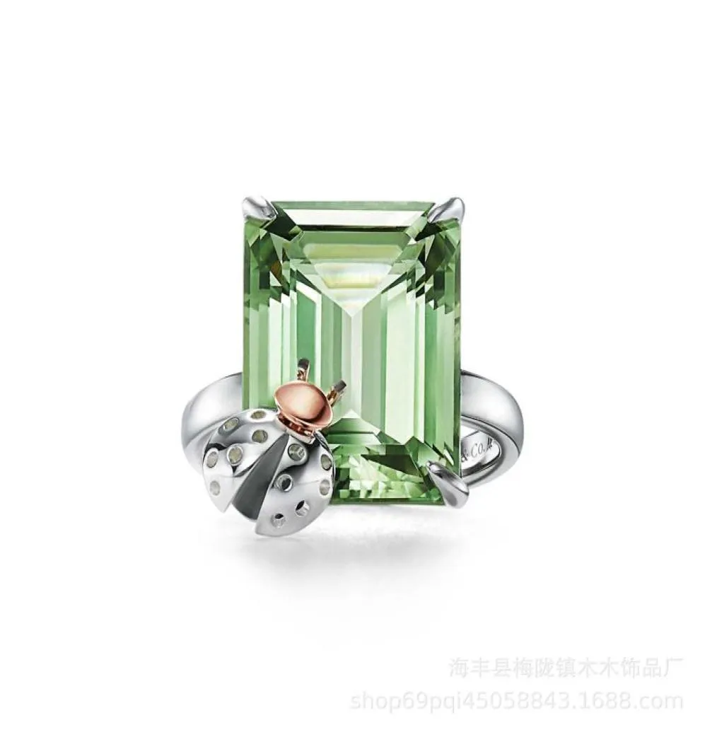 JY5Z T Family Style Ring Female Butterfly Blue Diamond Personaliteit Versatiele mode Ins7961551