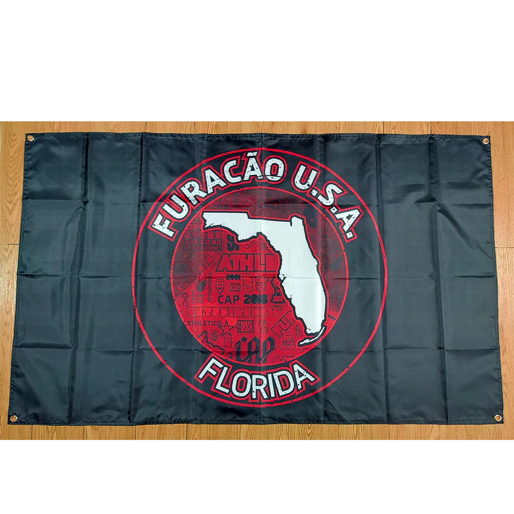 مخصص مخصص Furacao USA Florida Flag 90*150cm 3ft*5ft حجم البوليستر العلم لافت