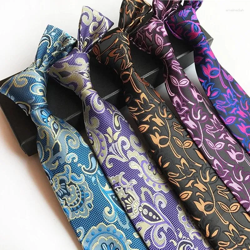 Bow Ties Luxury 8cm masque floral floral paisley robe classique formelle Gravata corbatas Business Coldie Jacquard Woven Cou