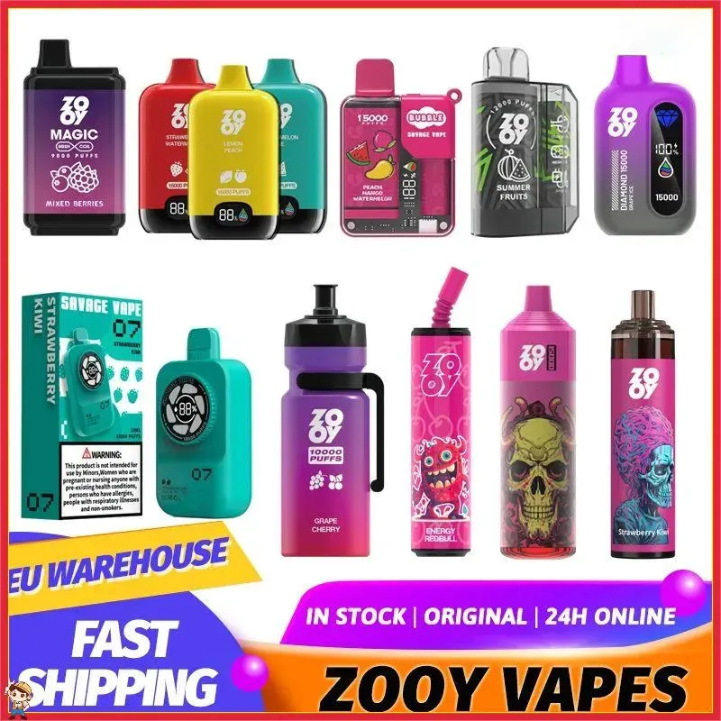 Overzeese magazijn zoooy woeste vapen wegwerp puff 9000 12000 15000 9k 12k 15k puffs e sigaret vaper shisha balk vapers voorgevulde karren versus poco razz tornado