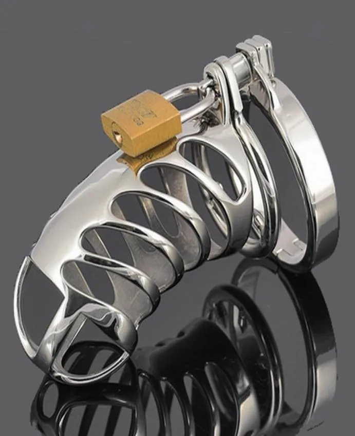 Cinturão espiral de 85 mm de aço inoxidável gaiola macho de pênis de pênis Breking Sex Toys Metal Fetish adult Game9606455