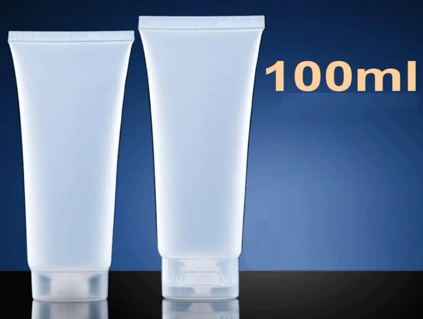 100 ml plastikowe puste podróże Miękkie rurki miękkie miękkie miękkie butelki szampon szampon szampon ze śrubą klapką 0173Pack5932794