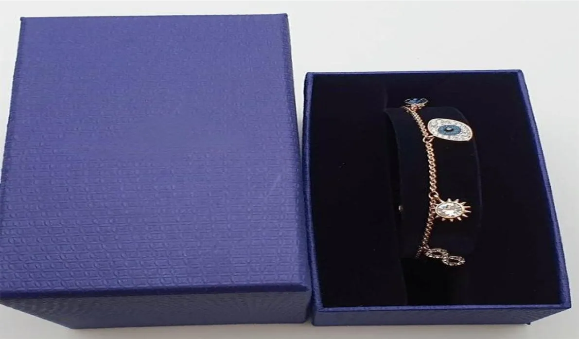 Luksusowa biżuteria Zła łańcuch oka Symboliczna bransoletki Bransoletka Charm dla kobiet Pary z logo marki Brase Crystal Bangle Prezent 5497668 Anlajewel3787333
