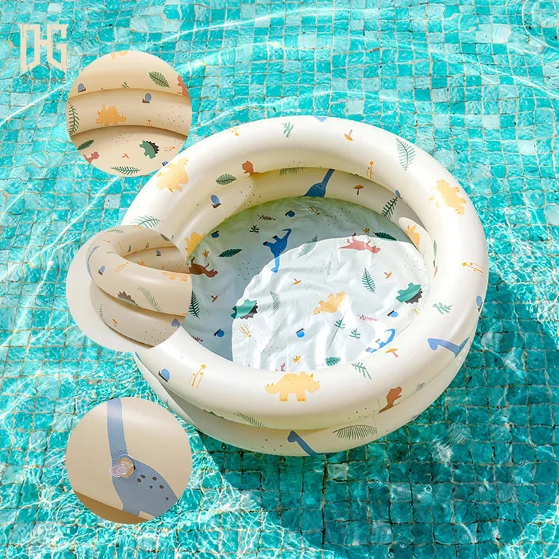 Strand pool Uppblåsbar baby pool PVC -diameter 87 cm/114 cm/143 cm spädbarnsbad pool cirkulär spel pool utomhus paddling pool 240422