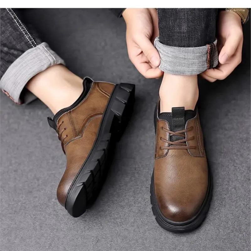 Casual Shoes Męski Business Skórzanie retro modna praca Big Head Sapatos Masculinos Schuhe Mann zapatos para hombres