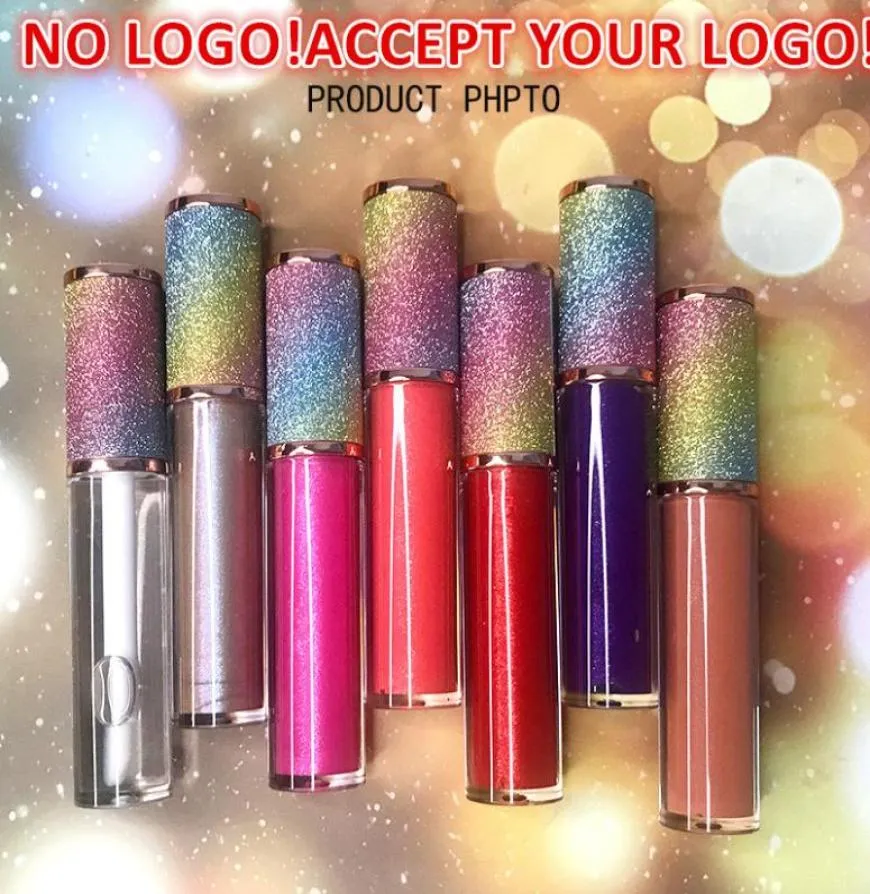 Nessun lucidala labbra glitter di marca Diamond Diamond Parl Coloful Cap lucido Glossy Waterproof Long Lusting Lipgloss Accetta LOGO9485108 personalizzato