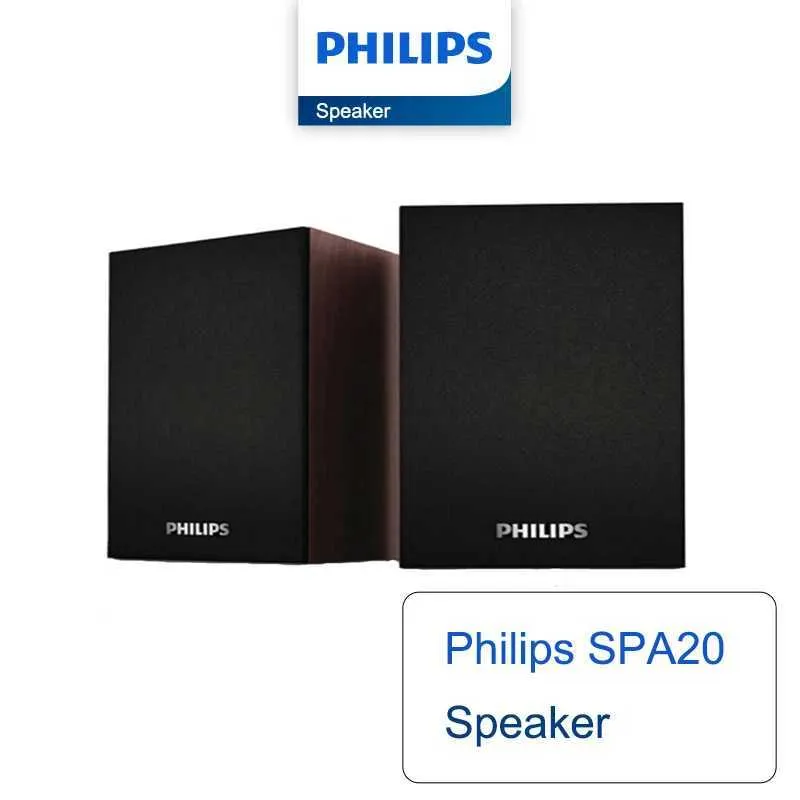 Alto -falantes portáteis Philips Spa20 Alto -falante portátil Bluetooth poderoso Bass Enhanced Bass emparelhado emparelhado Madeira Molosa Adequada para Desktop Indoor J240505
