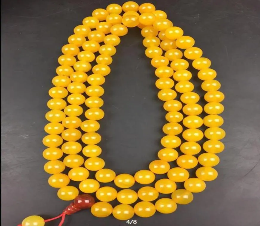 10mm naturliga gula agatpärlor halsband med C10123456293804