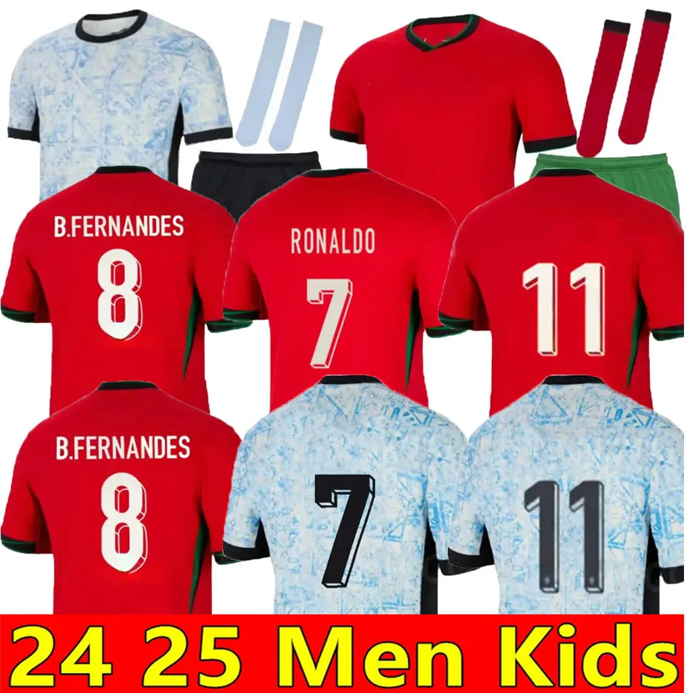 2024 2025 Portugal voetbaltruien Ronaldo Bruno Fernandes Diogo J. Portuguesa Uruguay Joao Felix 24 25 Hot verkopen voetbalhirt Bernardo Doha Home Away Man Kids Suit