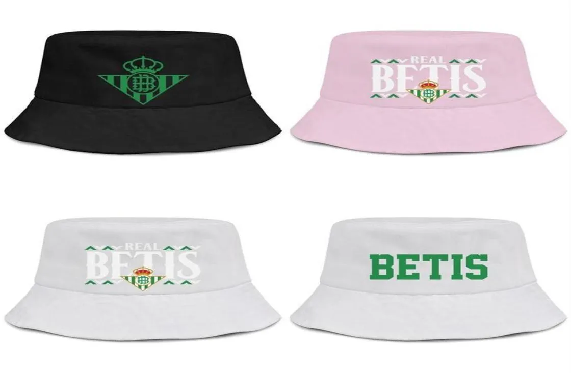 Real Betis los Verdiblancos RBB Texte Men et femmes pêcheur Bucket Sun Hat Design Custom Unique Classic Suncap Green Label7577847