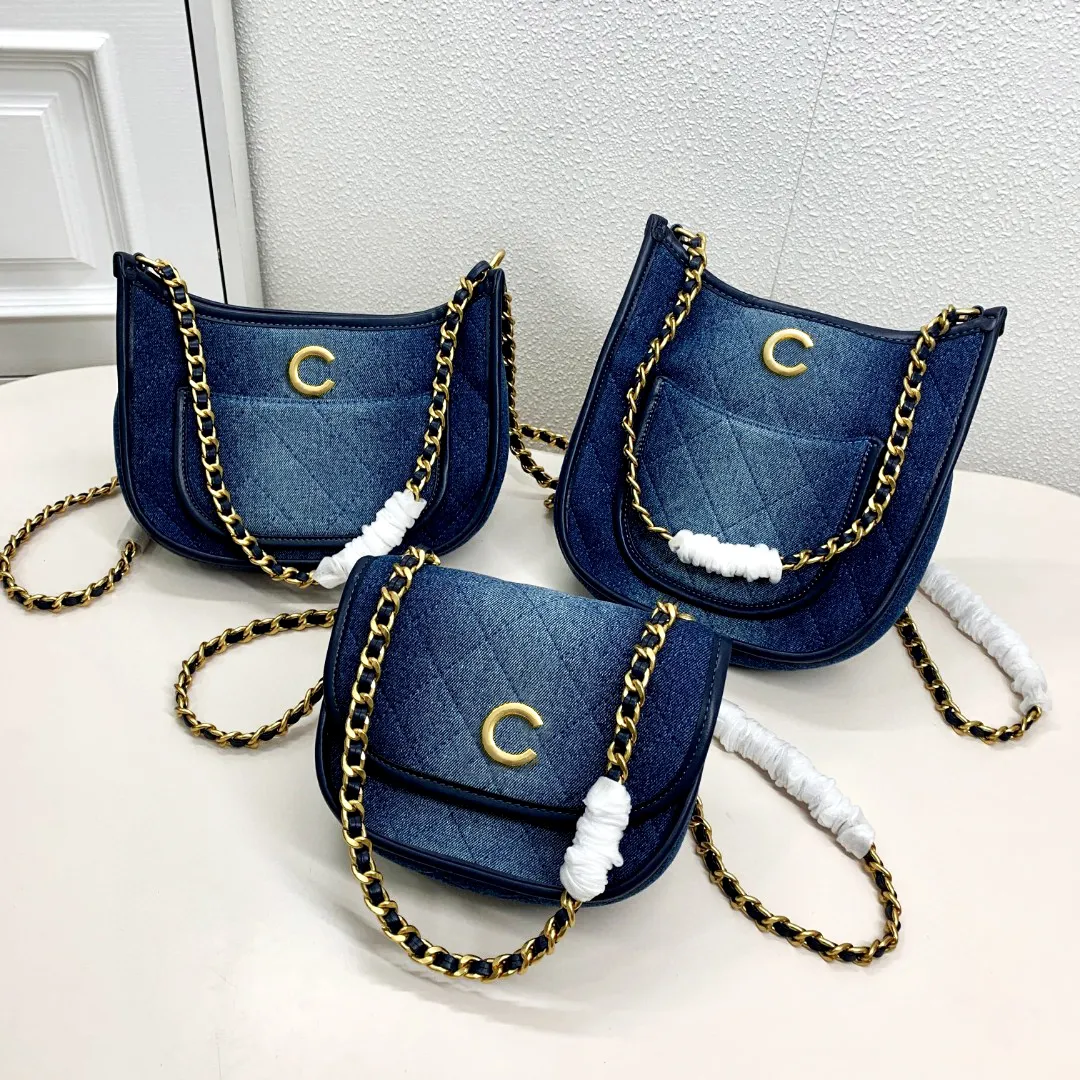 Femmes de la mode de la mode en denim sacs de créateur sac jean sac de luxe sac à main femmes jean bourse mini sac crossbody sac selles sacle bleu jean hobo tendance d'été