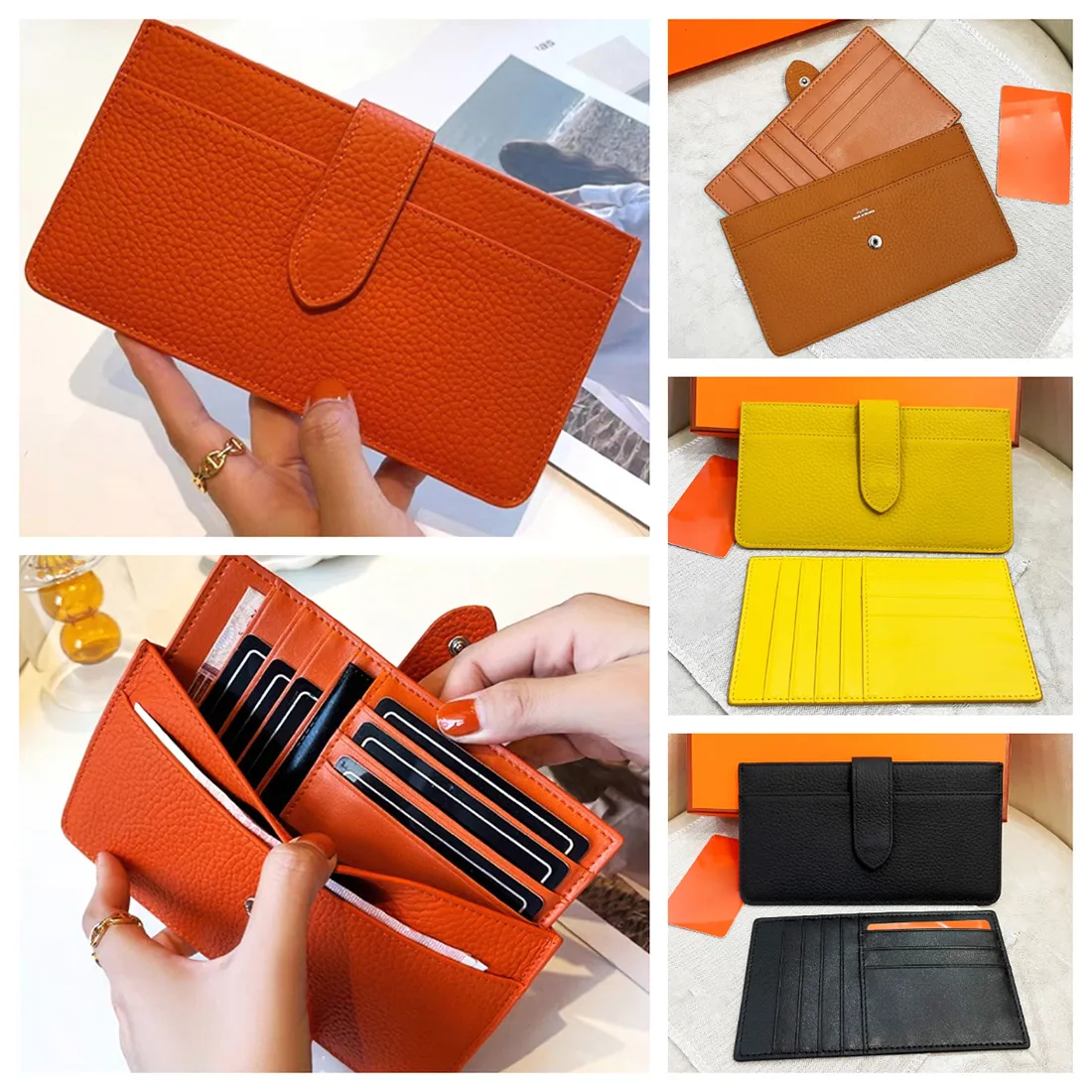 10A Luxury Brand Card Wallet Designer Cards Holder Wallet Women Man Fashion Slim Real Leather Card Clip Wallet Minimalist Luxury Clutch Mini Mobiltelefonväskor Purses