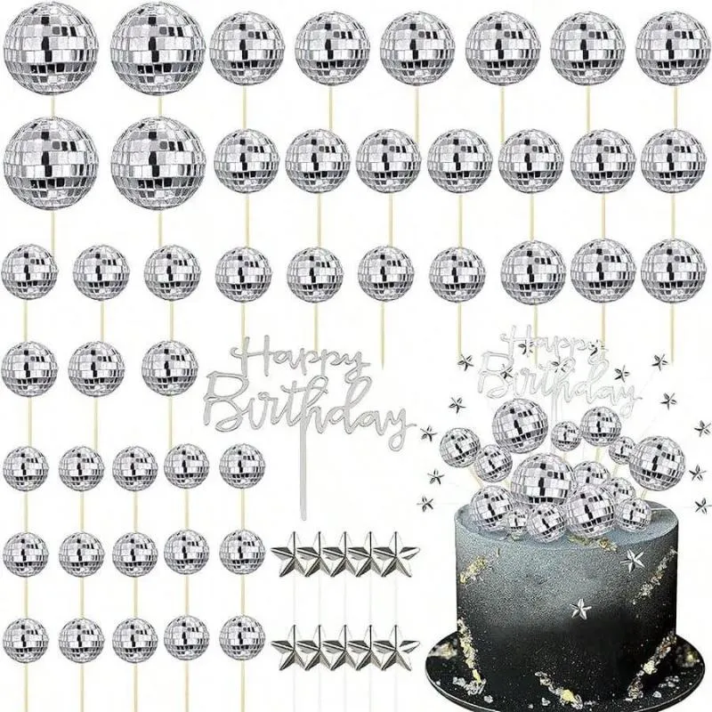 Forniture per feste da 35 pezzi per cupcake toppers balloni fai -da -te toppers acrilico di buon compleanno torta topper tema