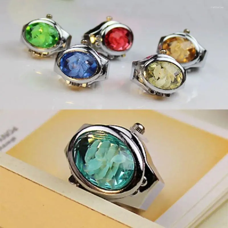 Cluster anneaux en alliage couple numérique regarder ring créatif rétro bijourie bijourie cadeau élastique élastique