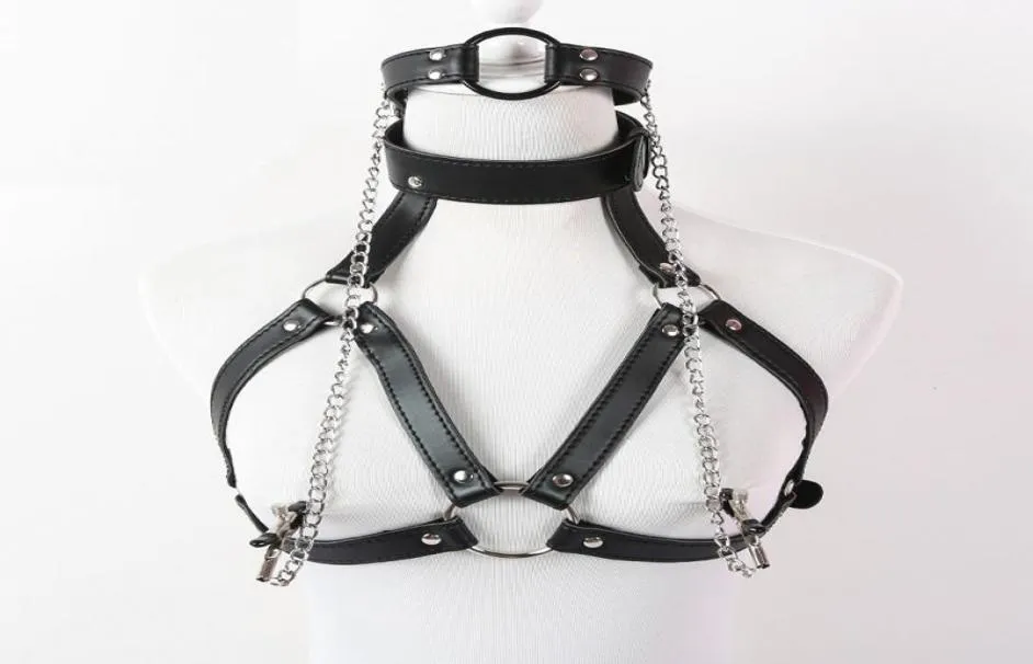 Bondage Sexy en faux cuir lingerie de sein de soutien-gorge