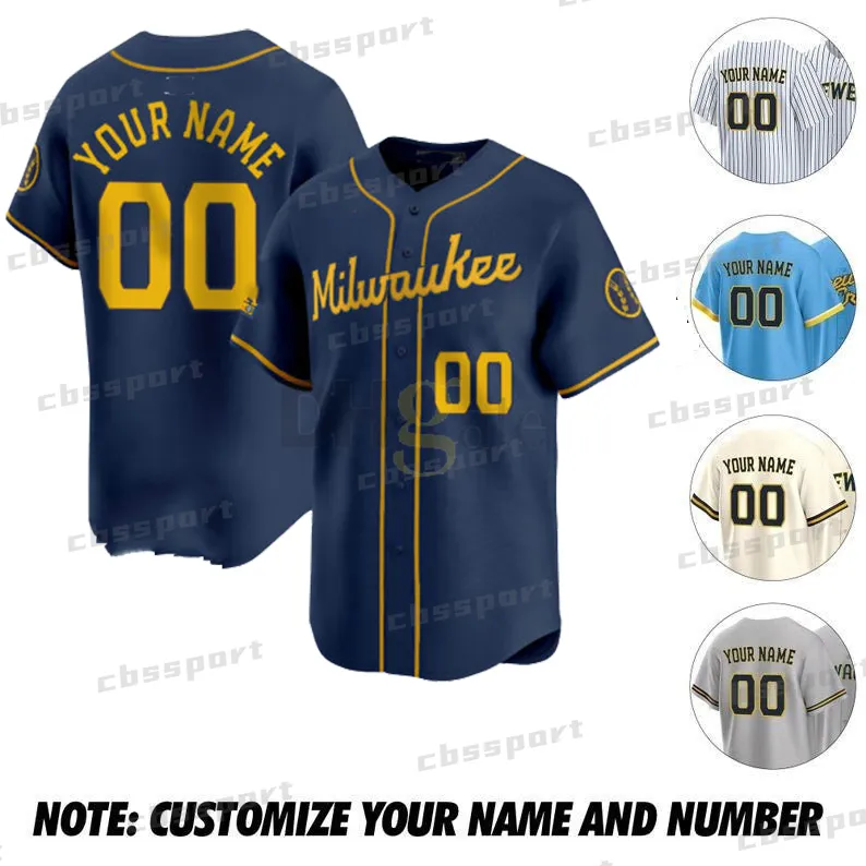 Jackson Chouio Men / Women / Youth Jersey Sal Frelick 22 Christian Yelich Willy Adames Contreras Rowdy Tellez Corbin Burnes Counsell Hiura Woodruff Yount Brice Turang