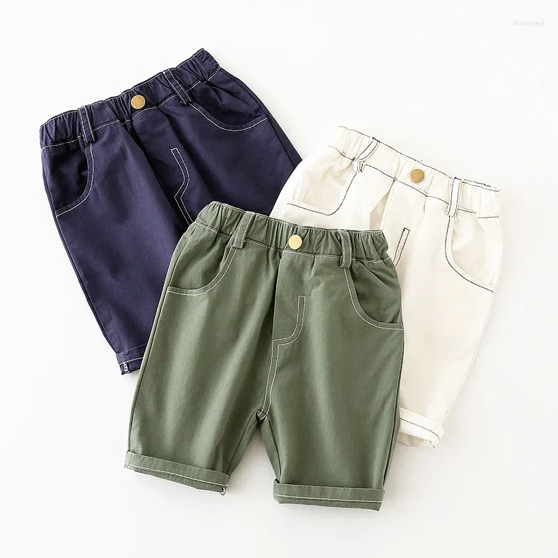 Shorts pour enfants cinquième pantalon garçons Summer Capris Baby Brass Buckle Ligne Fashion Couleur solide Génération de cheveux