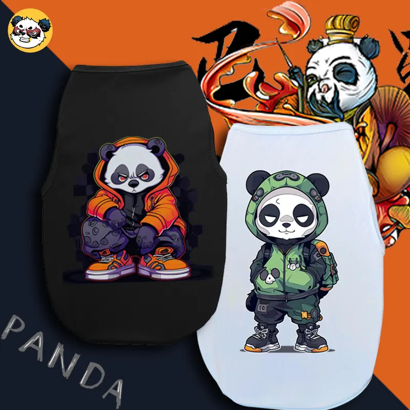 Pet Summer Yeni Modaya Marka Panda Baskı Yelek Kedi/Köpek Küçük ve Orta Boyutlu Pomeranya Teddy Giyim Üstleri çok yönlü
