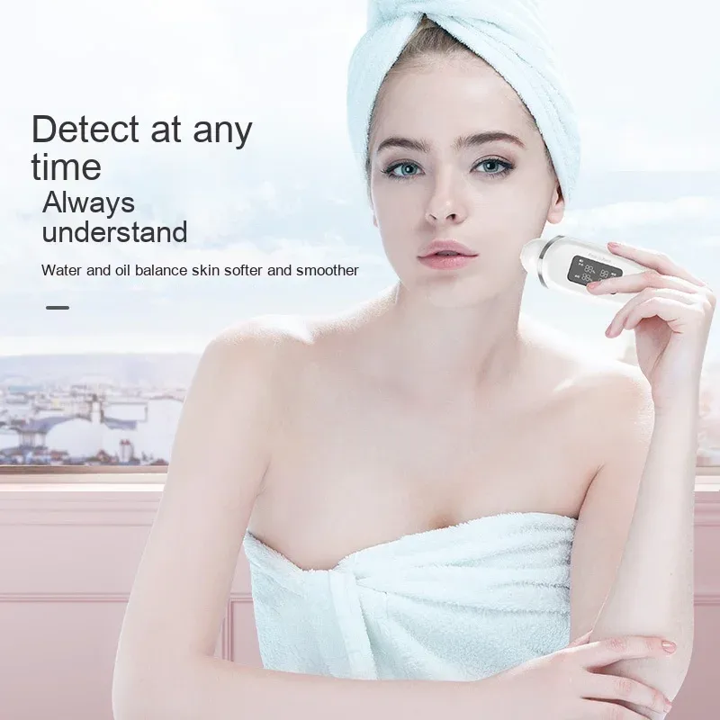 Stelt digitale huidolieolie vocht tester vocht oligehalte Facial Skin Analyzer Detectie Huid Conditie Monitor Hydraterend gordijn