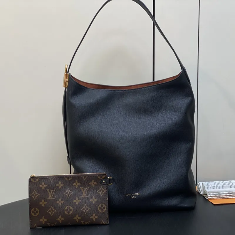 DHgate.com:Womens Low Key Hobo MM M24856 Handbag in Black
