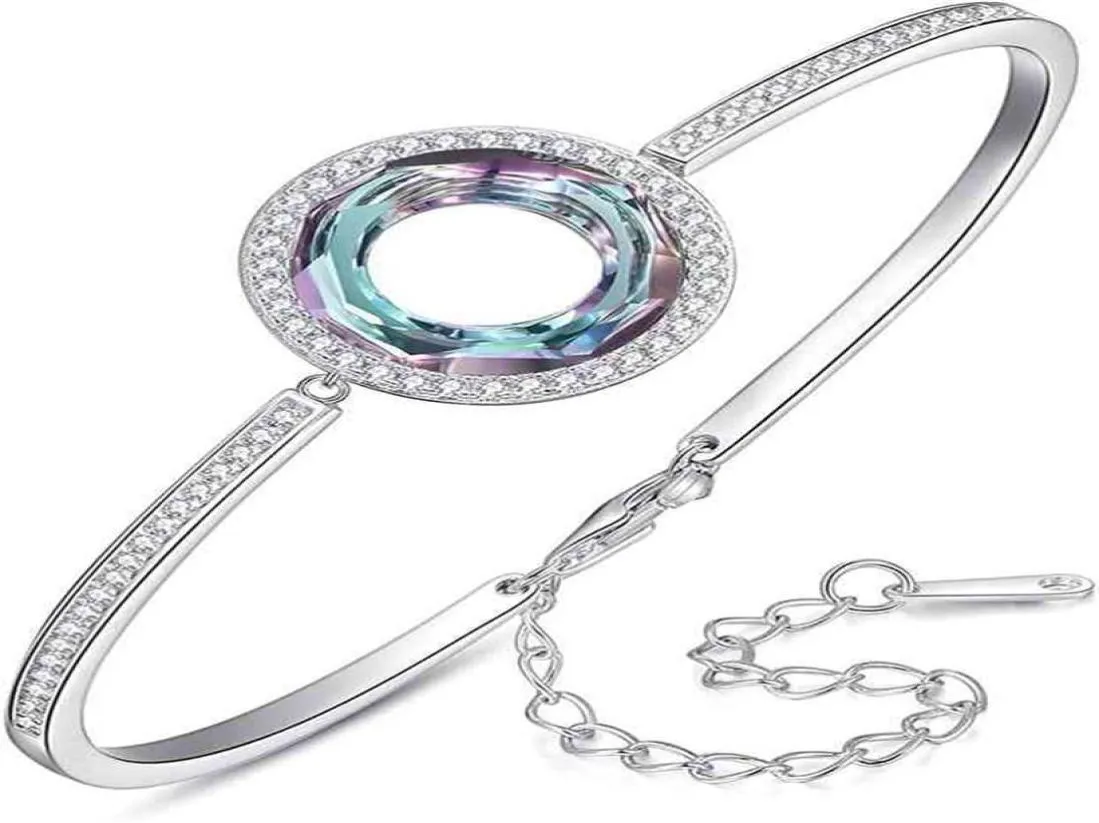 Uma bracelete de roda de gigante Happy Ferris feminino 925 STERLING SLATER CRISTAL BRINDERNHO